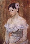 Berthe Morisot The girl wearing the fresh flowers USA oil painting artist